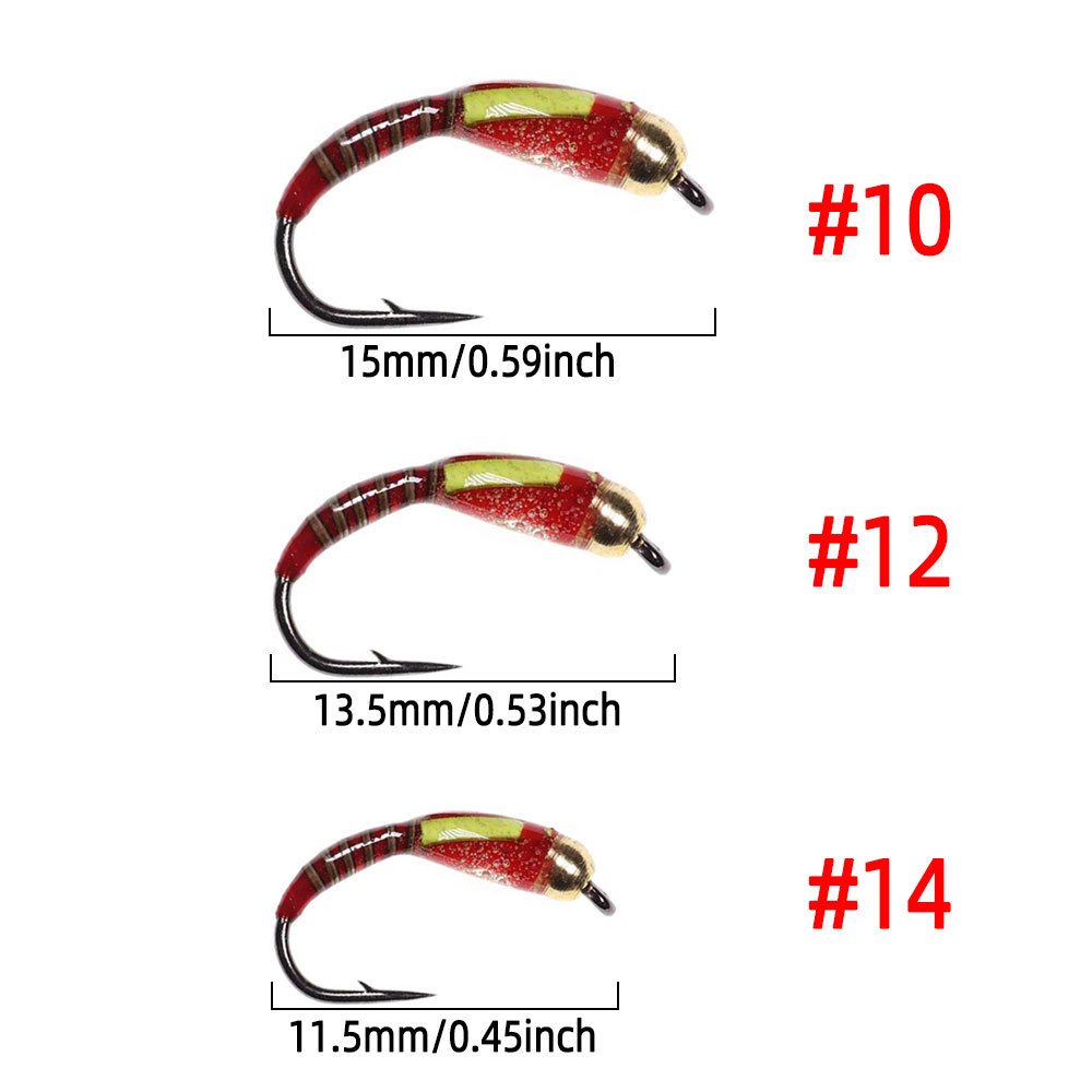 #10 #12 #14 Brass Beadhead Peacock Herl Buzzer Fly Ice Fishing Fly Lure
