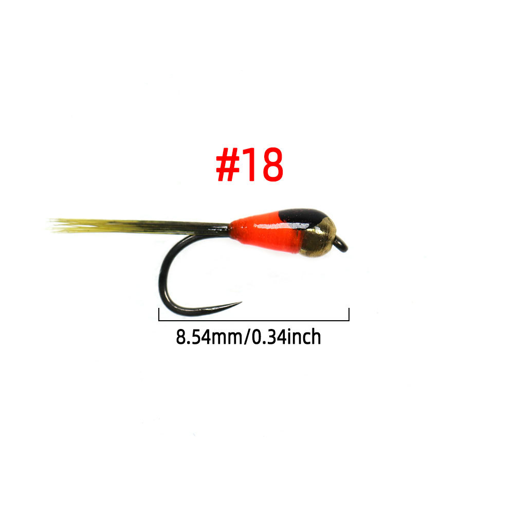 #18 Brass bead Head or Tungsten Bead Head Barbless Perdigon Nymphs Fly