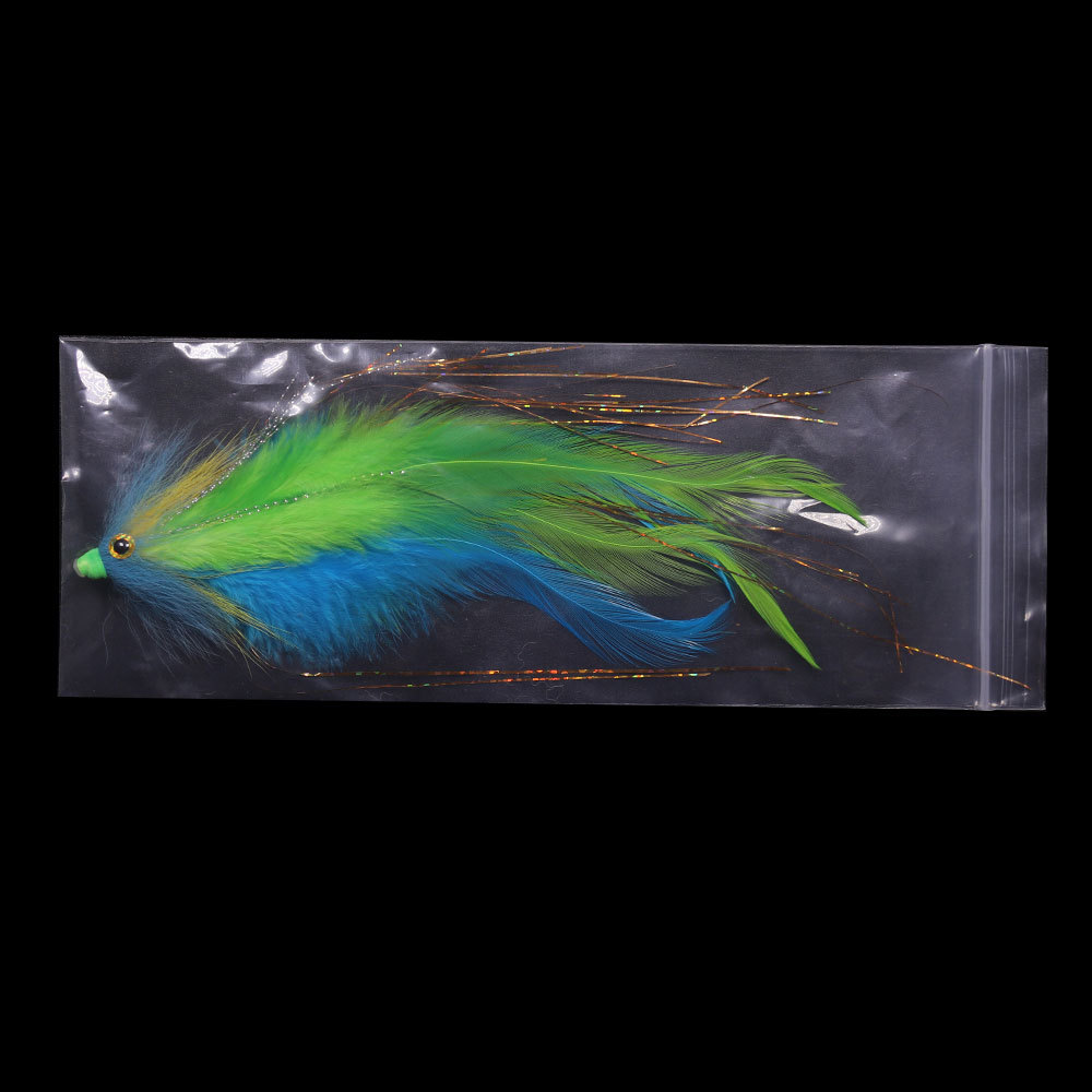 No Hook  Rooster Hackle Feather Tube Streamer Fly