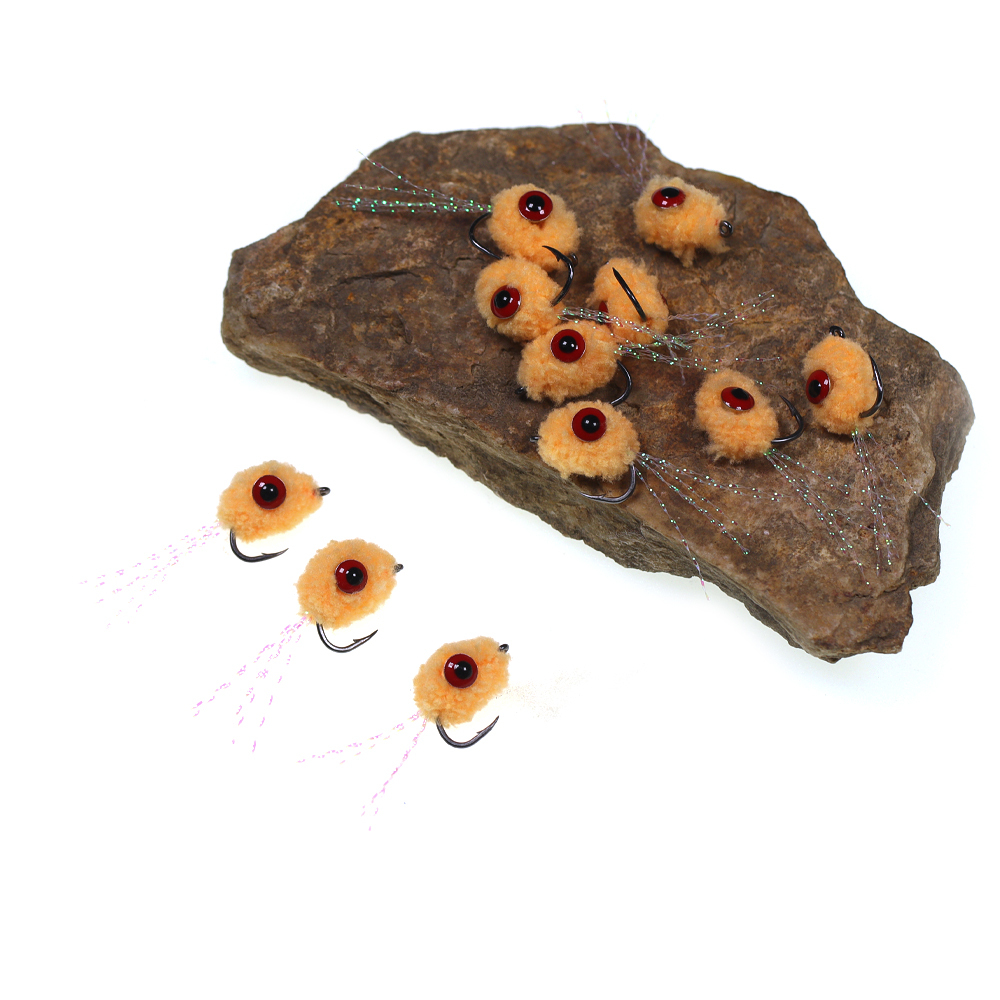 #8 Red Dumbbell Eye Tan Glo Bug Egg Fly