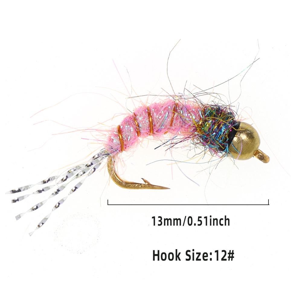 12# Bead Head Caddis Pupa Nymph Fly Fishing Flies