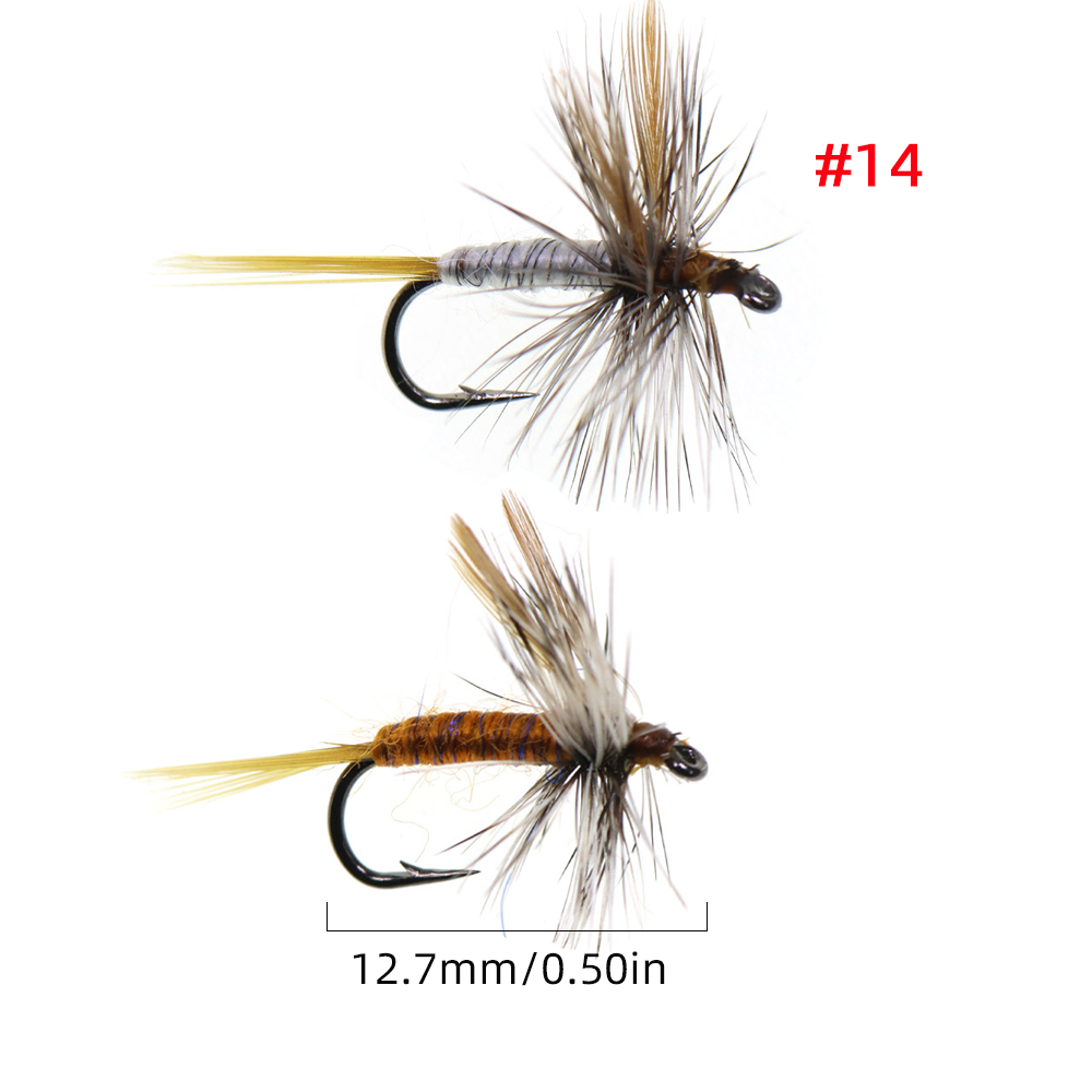 #14 Adams Dry Fly Brown Grey Adult Mayfly
