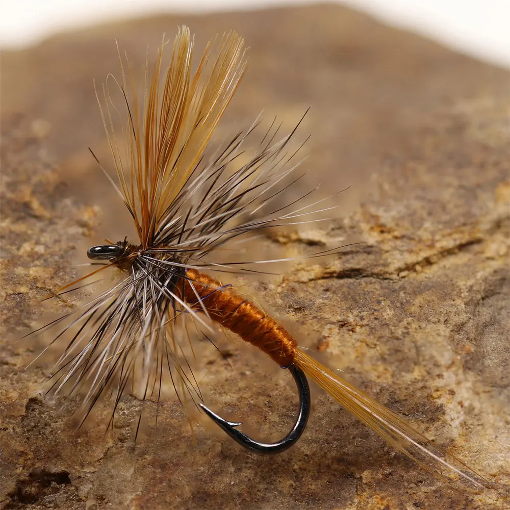 #14 Adams Dry Fly Brown Grey Adult Mayfly