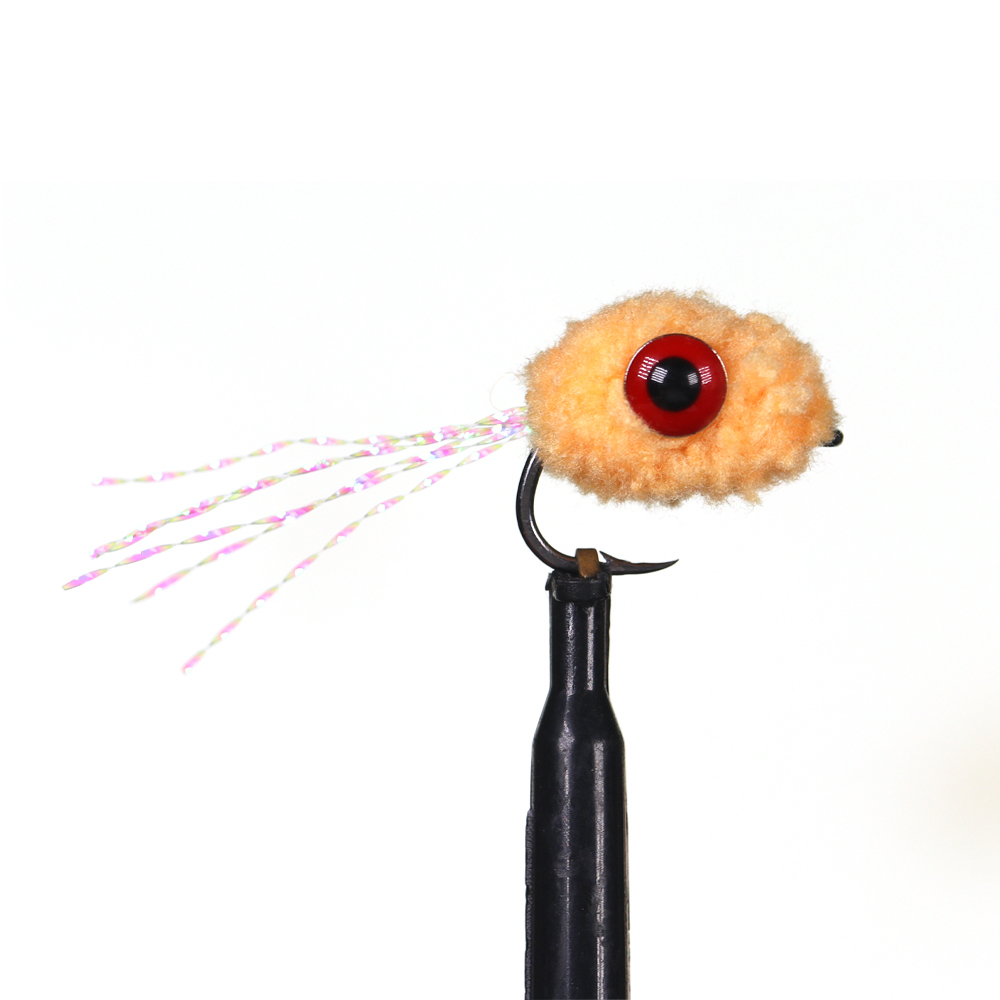 #8 Red Dumbbell Eye Tan Glo Bug Egg Fly