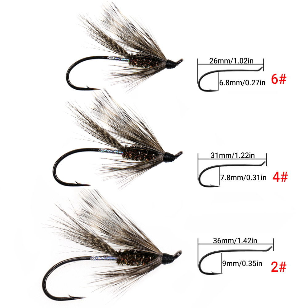 #2 #4 #6 Silver Hilton Wet Fly
