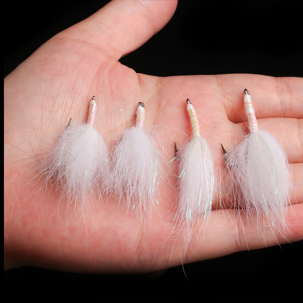 #2 #4 #6 #8 #10 Ice Dub White Fox Hair Streamer Fly