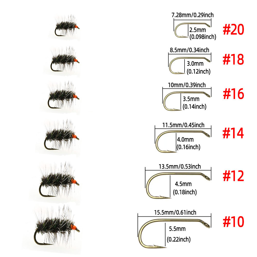 #10 #12 #14 #16 #18 #20 Grizzly Saddle Hackle Griffith's Gnat Dry Fly