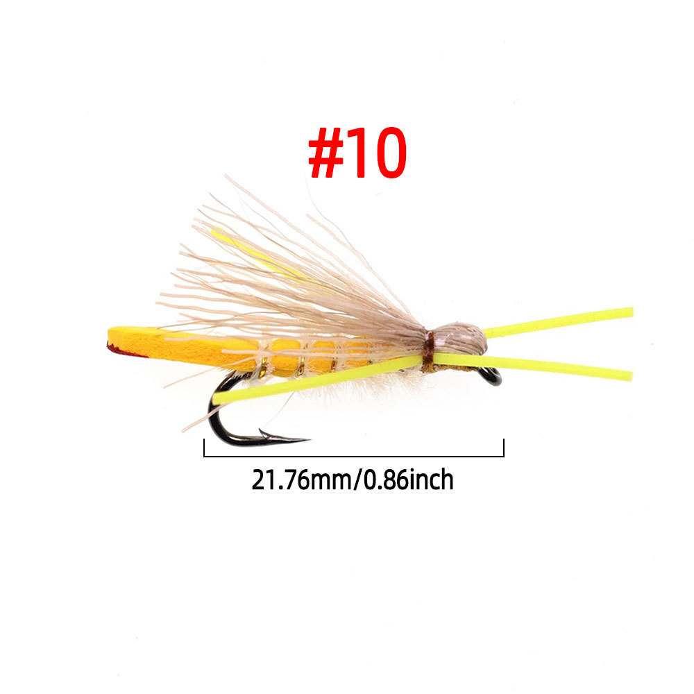 #10 Floating Foam Yellow Hopper Dry Fly