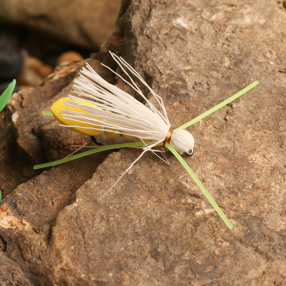 #10 Floating Foam Yellow Hopper Dry Fly