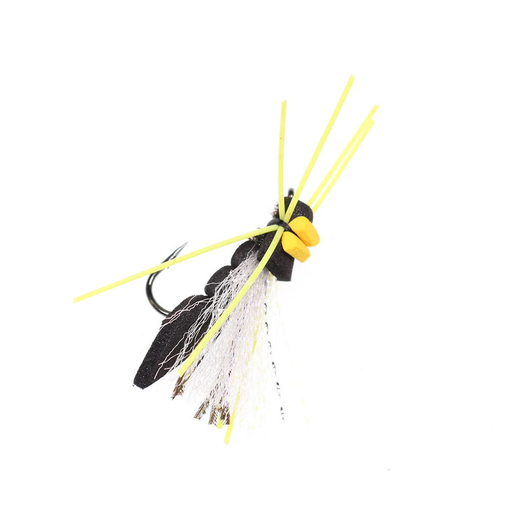 #4 Floating Foam Black Hopper Dry Fly