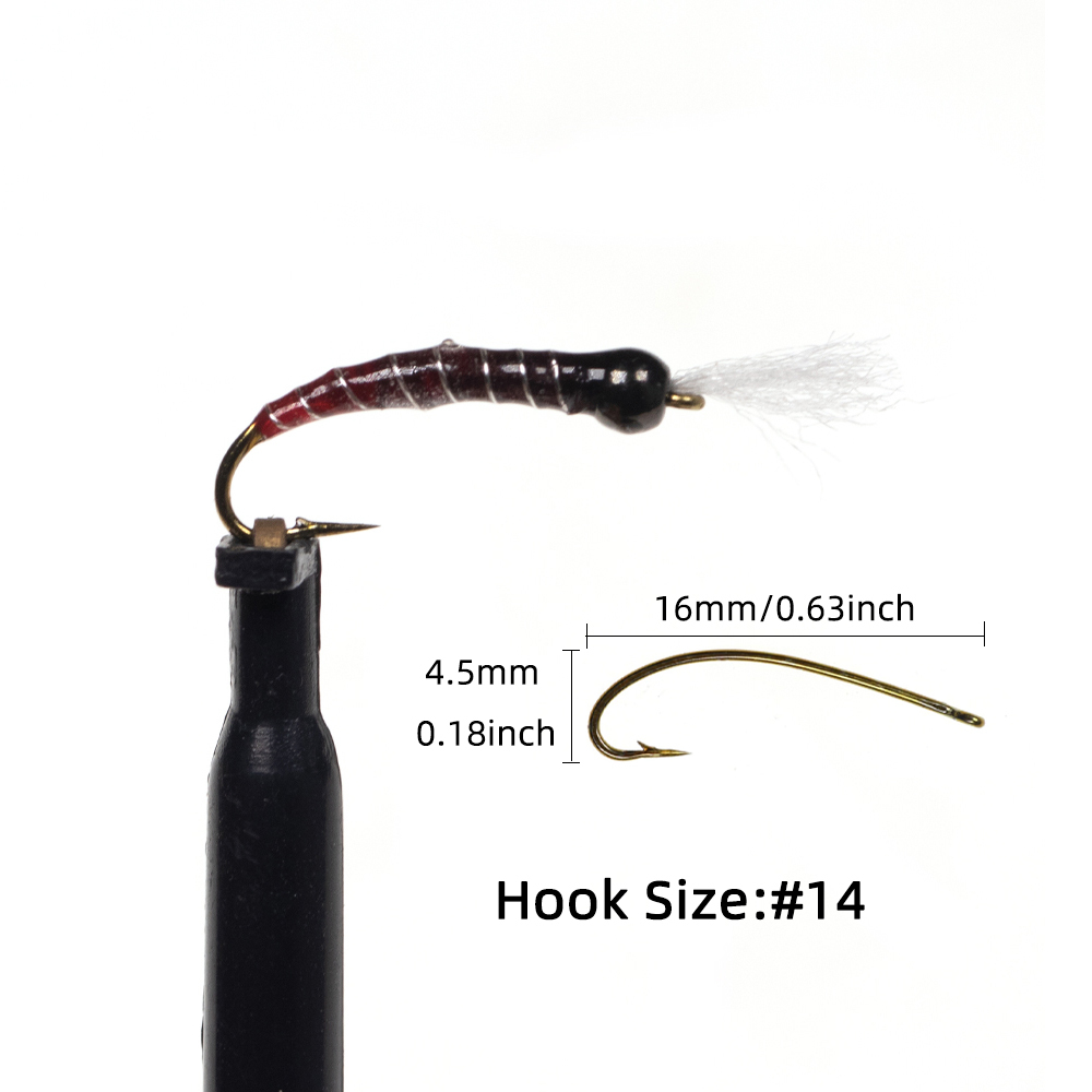 #14 Epoxy Midges Nymph Fly Brass Bead Head Buzzer Midge Fly