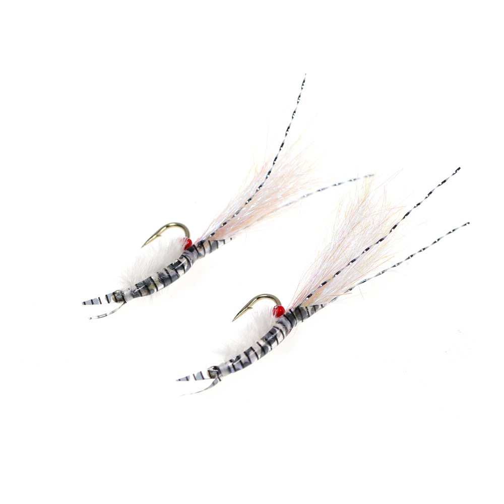#8 #10 #12 #14 Synthetic Thin Skin Backing Striped Shrimp Fly
