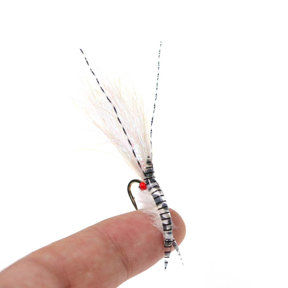 #8 #10 #12 #14 Synthetic Thin Skin Backing Striped Shrimp Fly