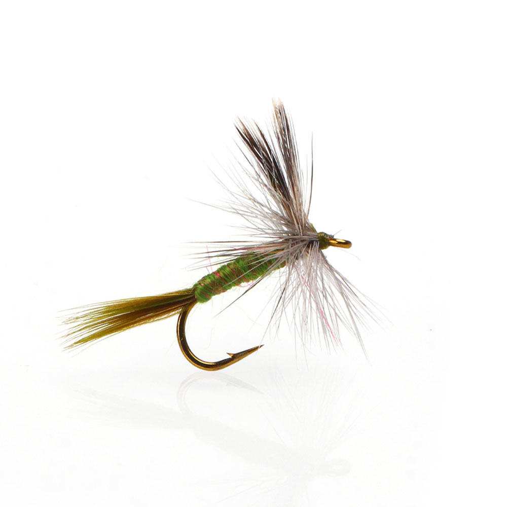 White Wing Green Body Dry Fly
