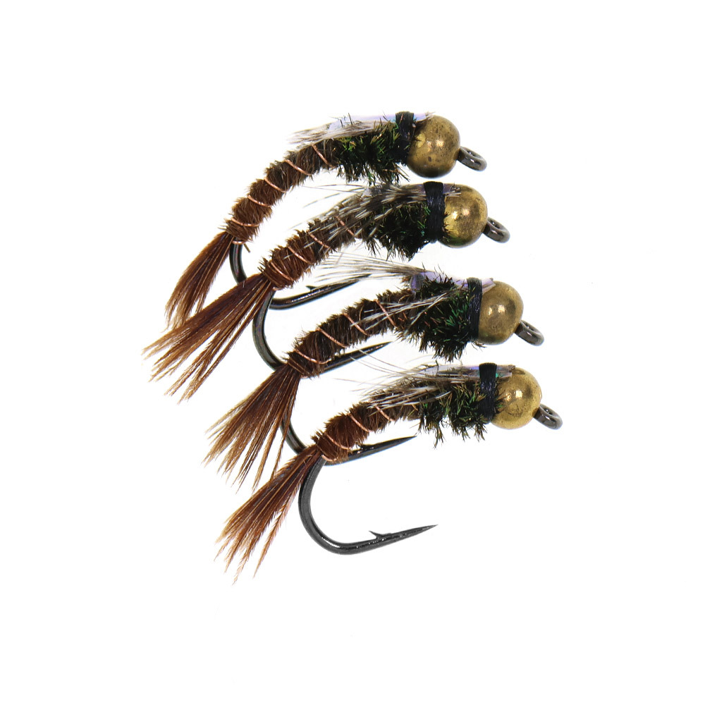 #10 #12 Pheasant Tail Brass Bead Head Nymphs