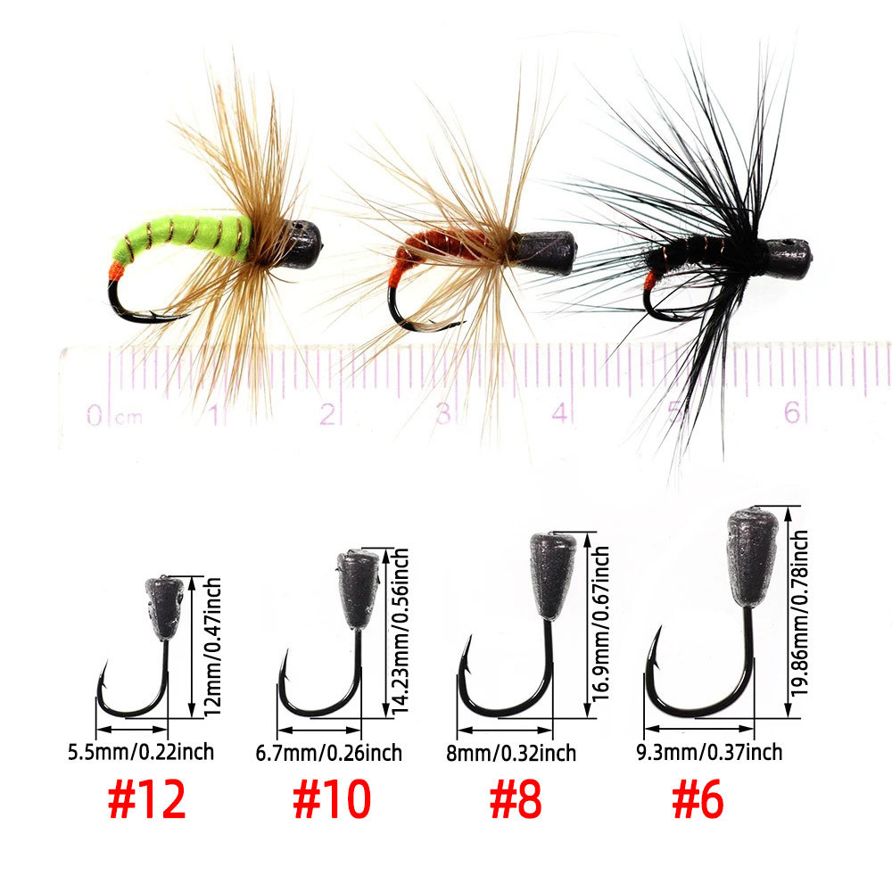 #6 #8 #10 #12 Weighted Buggy Worm Ice Jig Fly
