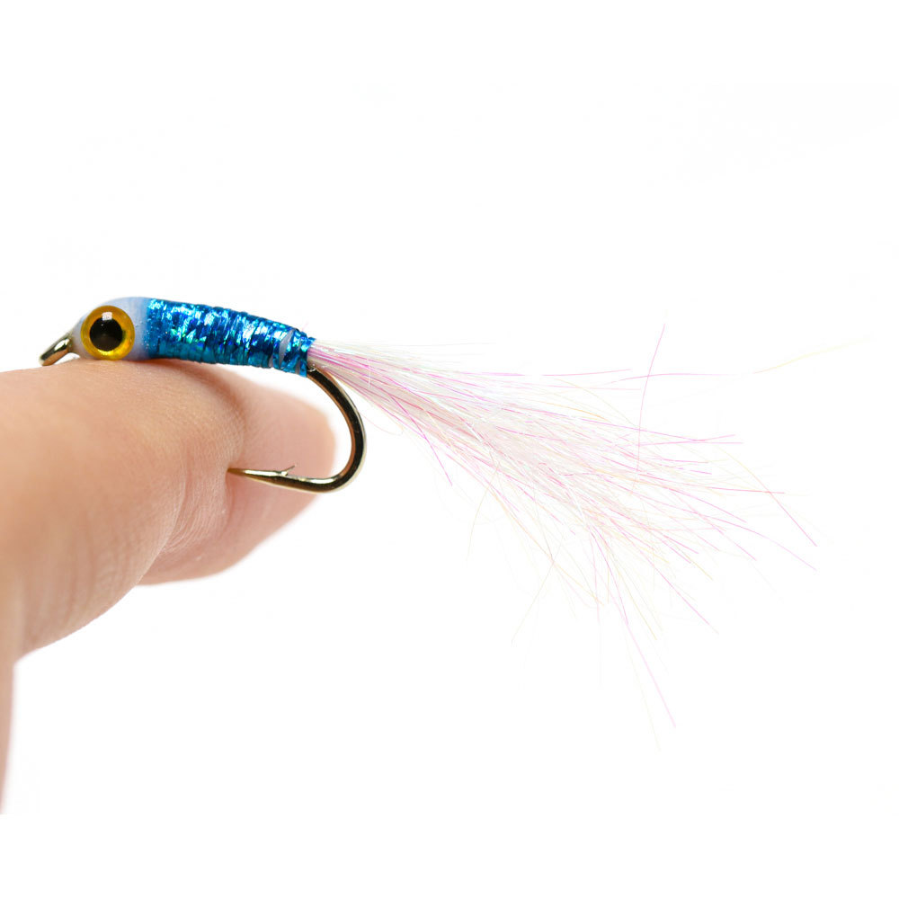#8 #10 #12 3D Fish Eyes White Ice Dubbing Epoxy Minnow Streamers Fly