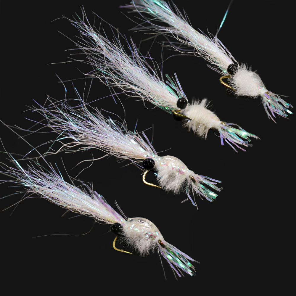 #4 #6 #8 Pearl White Ice Wing Shrimp Salt Fly Luminous Saltwater Freshwater Flies