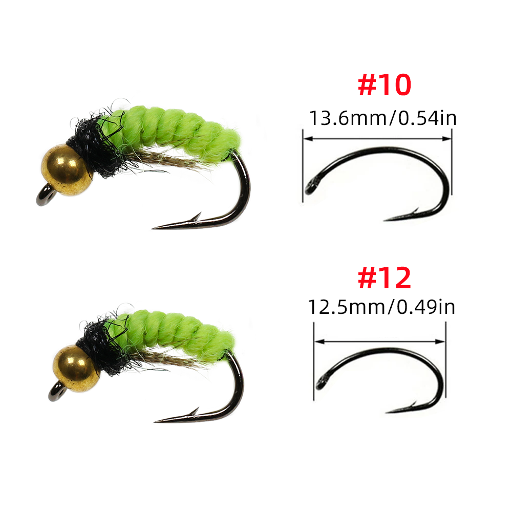 #10 #12 Brass Bead Head Scud Bug Worm Fly
