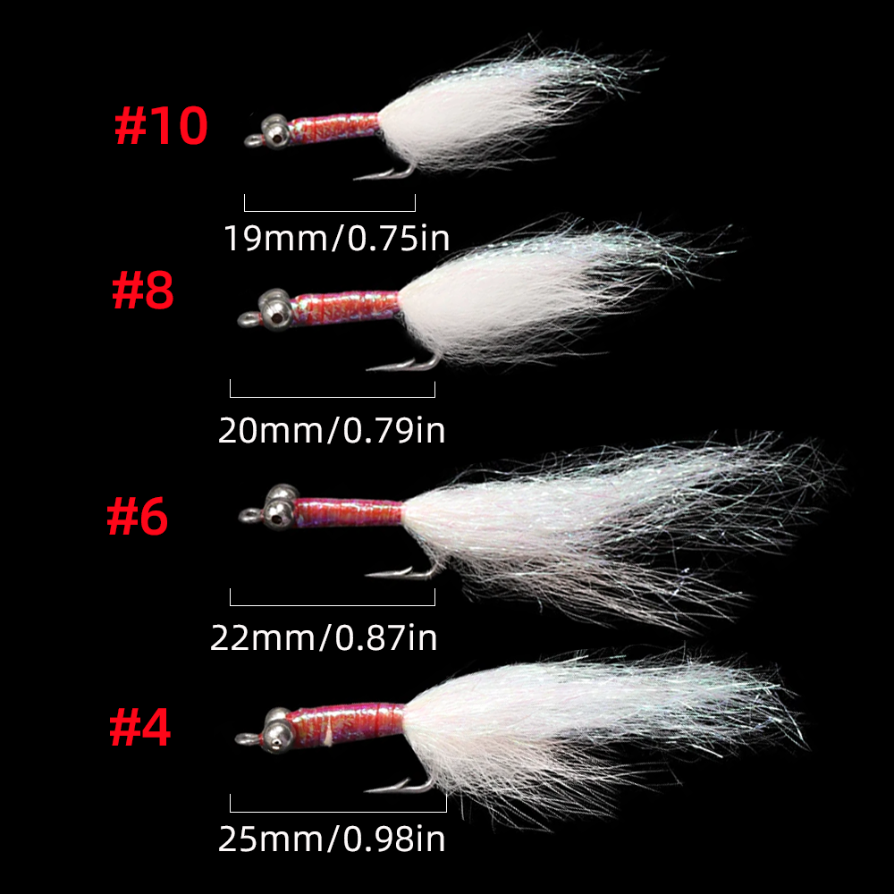#4 #6 #8 #10 Chain Bead Eye Minnow Streamers Fly