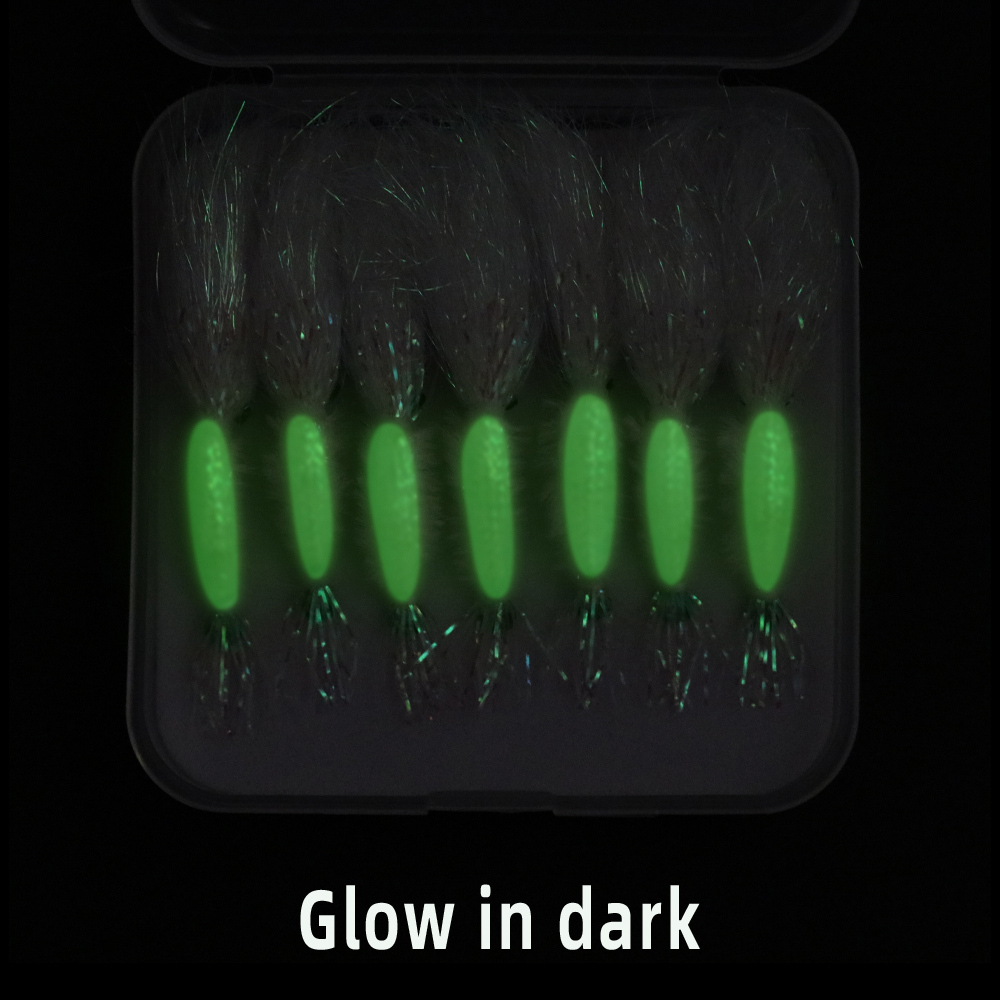 #4 #6 #8 Pearl White Ice Wing Shrimp Salt Fly Luminous Saltwater Freshwater Flies
