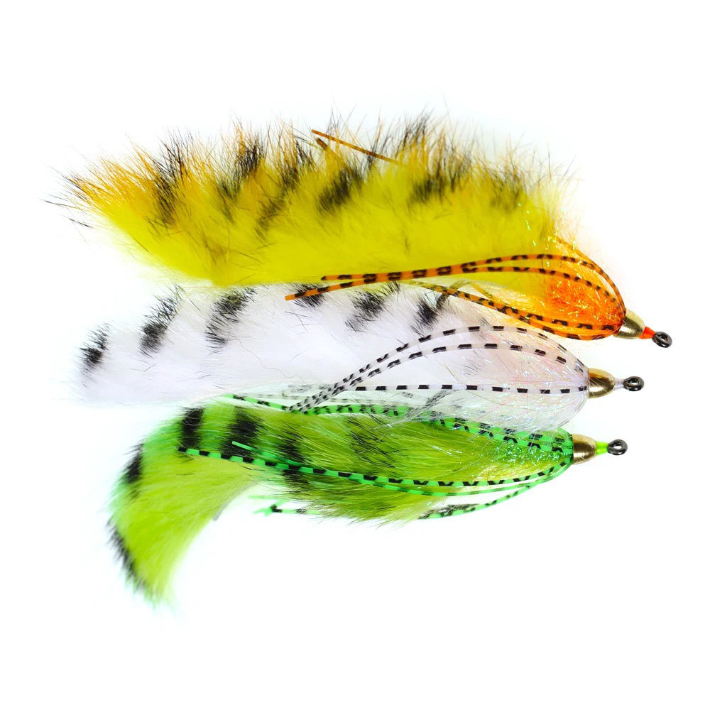 1/0 Brass Cone Heads Barred Zonker Streamers Flies