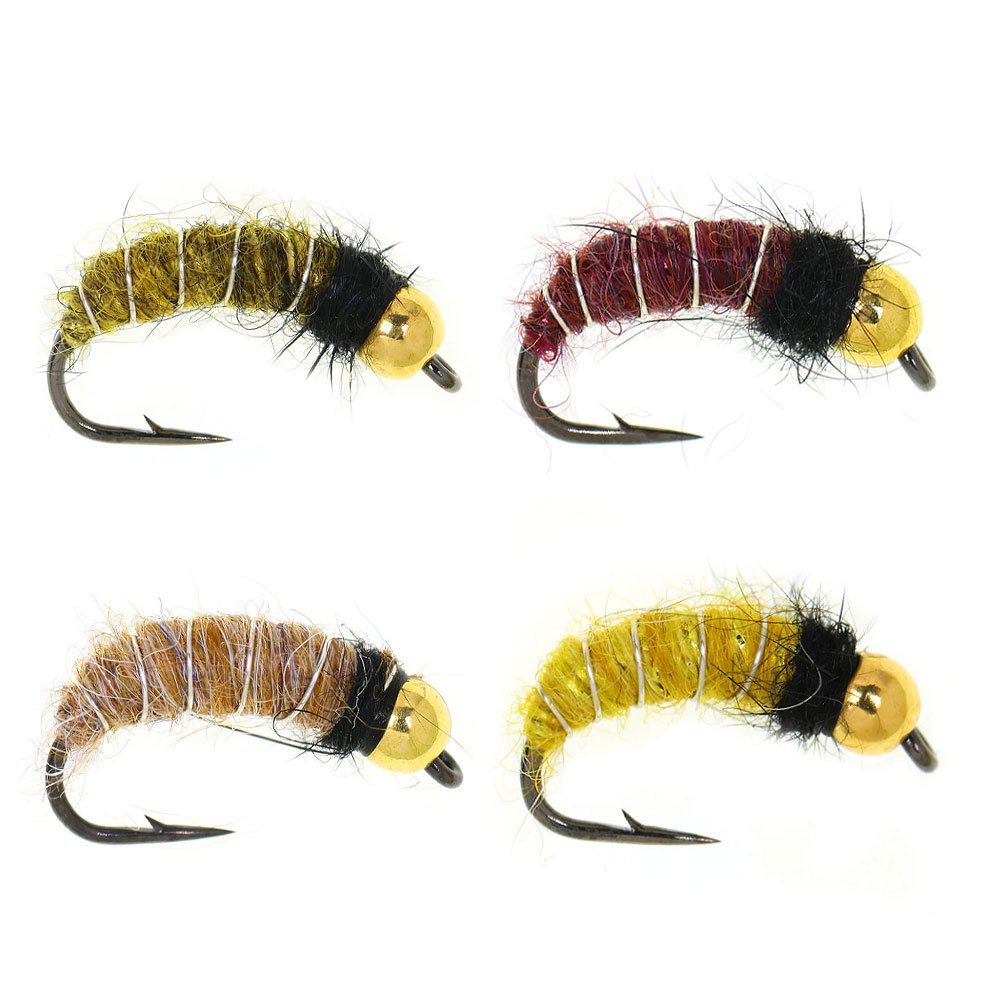 #10 #12  Brass Bead Head Fast Sinking Nymph Scud Bug Worm Flies