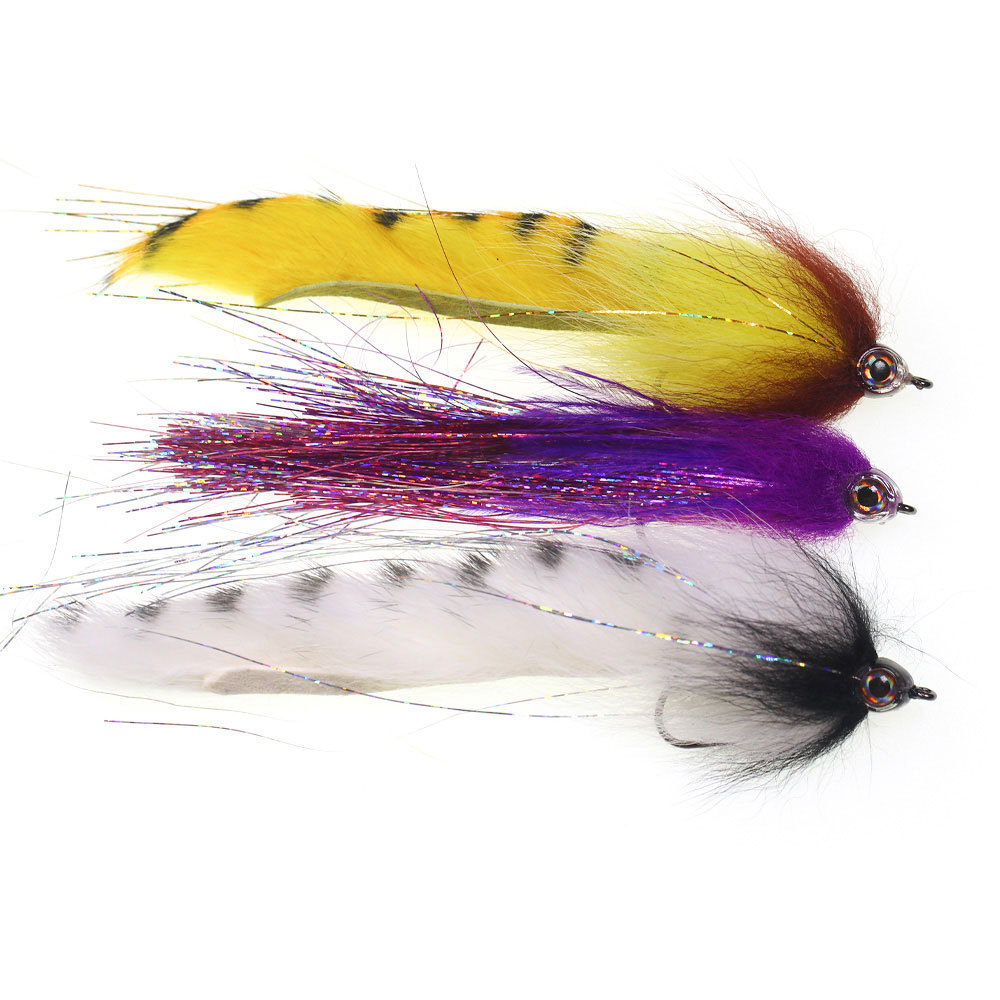 2/0 3D Fish Eyes Hare Strip Zonker Streamer Fly