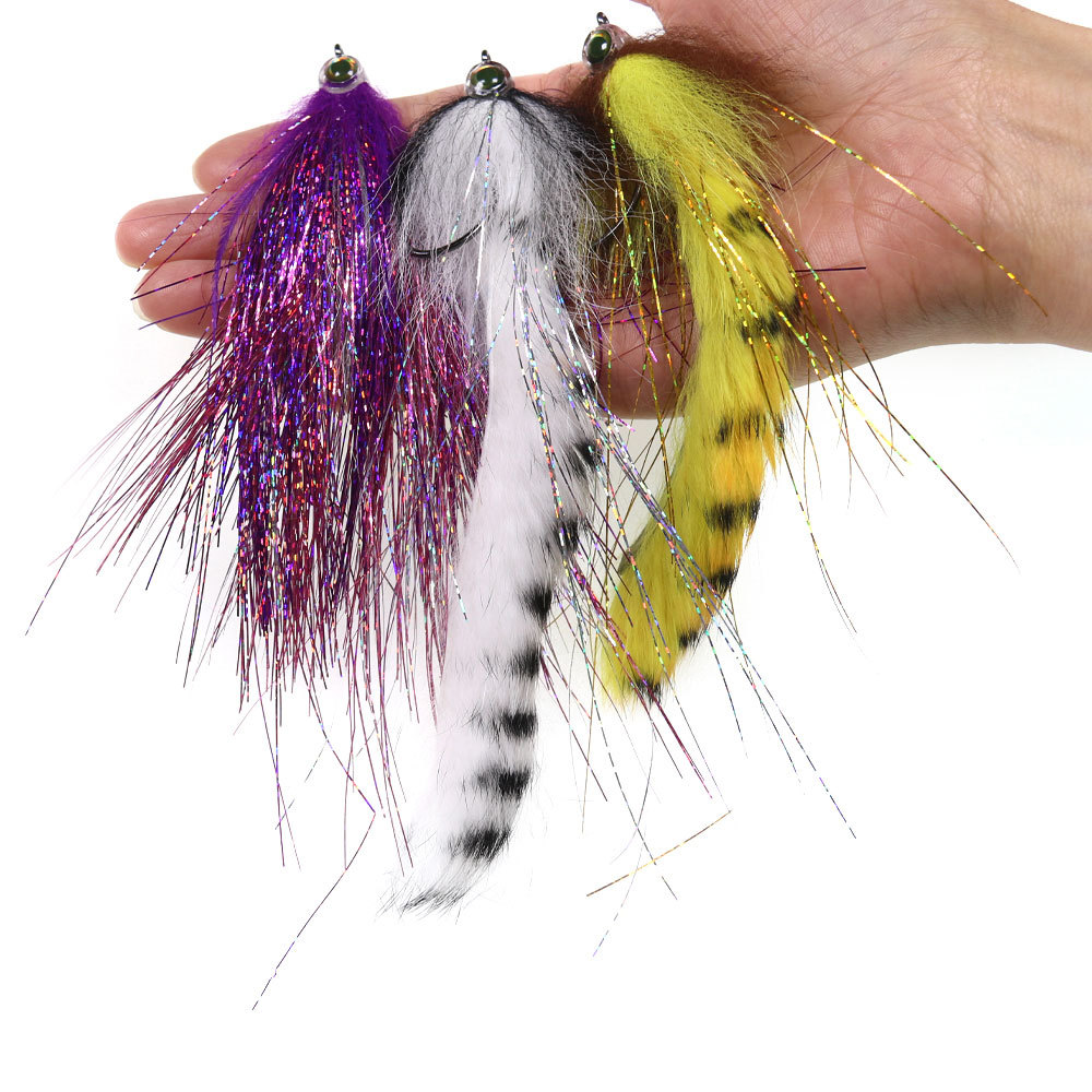 2/0 3D Fish Eyes Hare Strip Zonker Streamer Fly