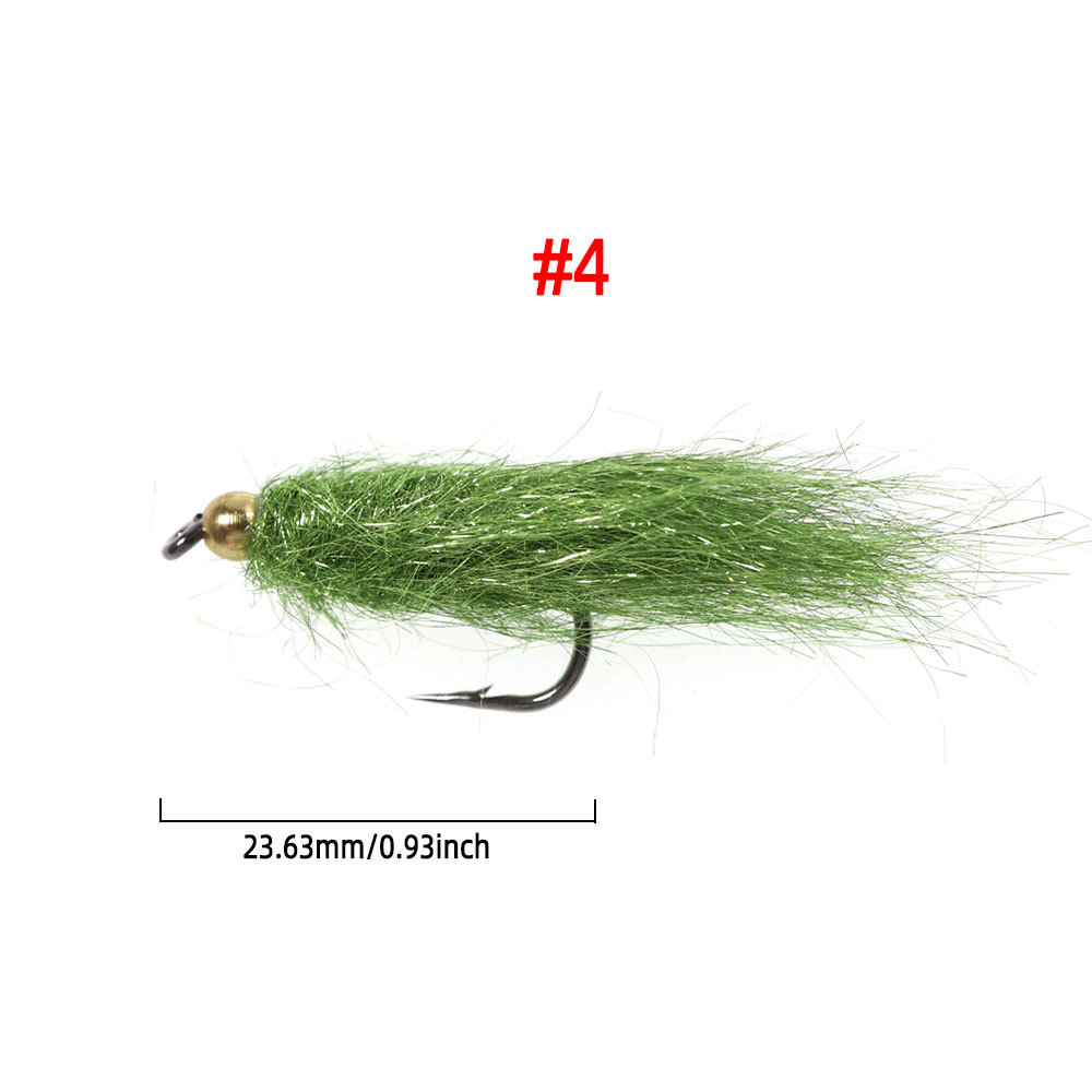 #4 Brass Beadhead Long Ice Dub Fiber Streamer Fly