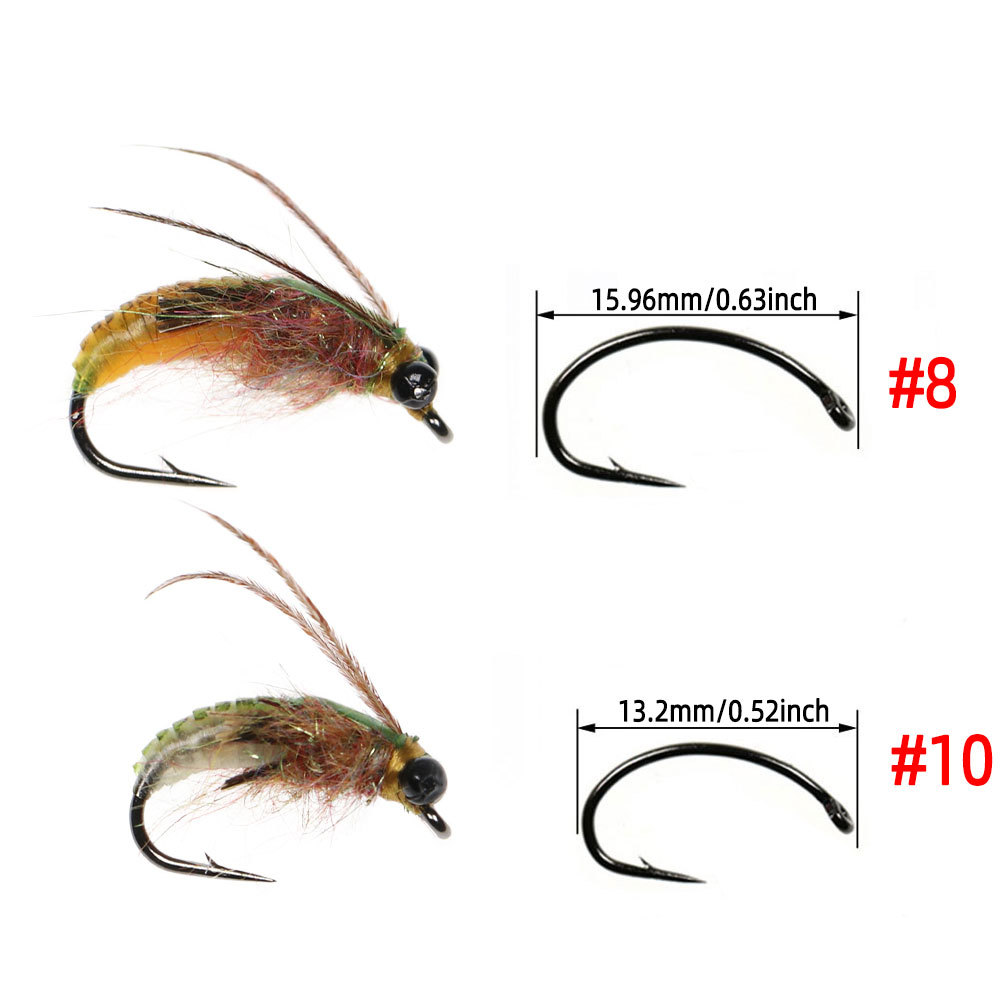 #8 #10 Chain Beads Head Nymph Scud Bug Worm Shrimps Flies