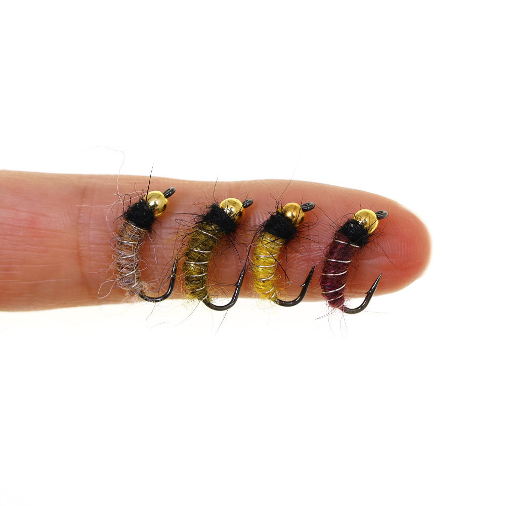 #10 #12  Brass Bead Head Fast Sinking Nymph Scud Bug Worm Flies