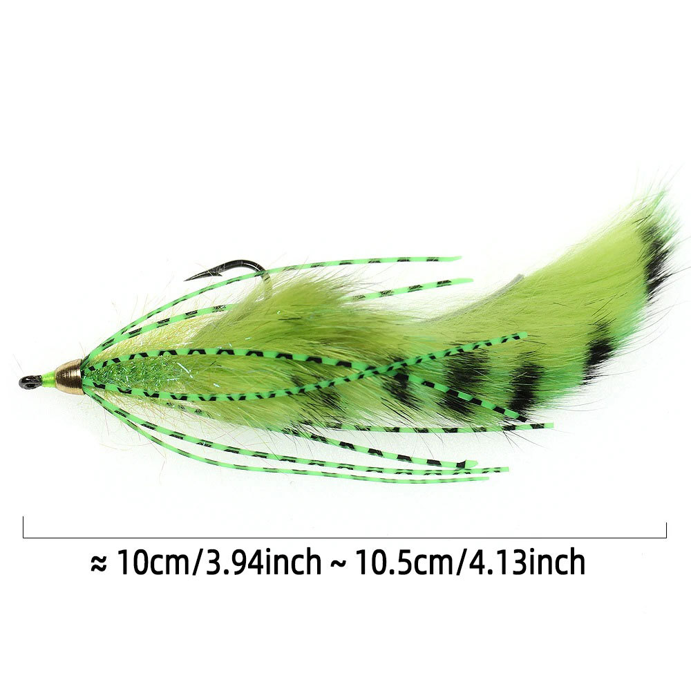 1/0 Brass Cone Heads Barred Zonker Streamers Flies