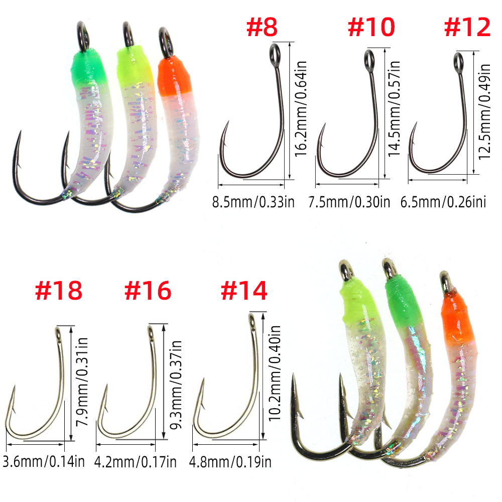 #8~ #18 Flash Gliss Body Nymph Fly