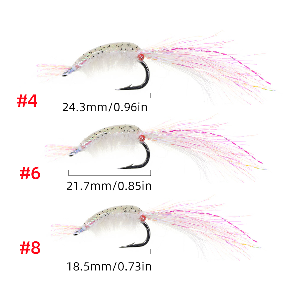 #4 #6 #8 Chain Bead Eye Shrimp Fly