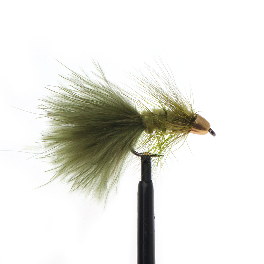 #4 Brass Cone Heads Woolly Bugger Streamers Fly Olive