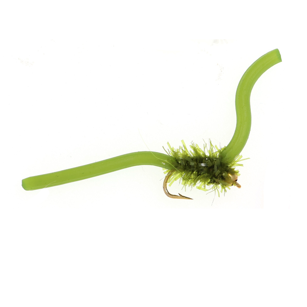 #12 San Juan Worm Brass Bead Head Squirmy Wormy Fly