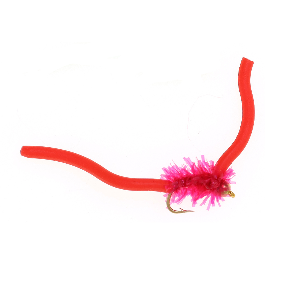 #12 San Juan Worm Brass Bead Head Squirmy Wormy Fly
