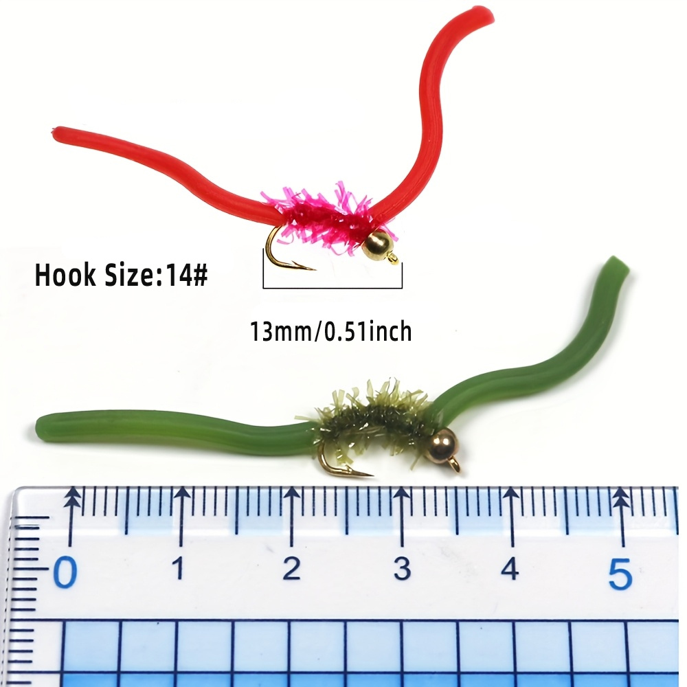 #12 San Juan Worm Brass Bead Head Squirmy Wormy Fly