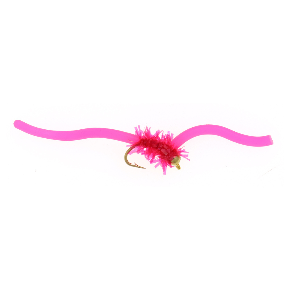 #12 San Juan Worm Brass Bead Head Squirmy Wormy Fly