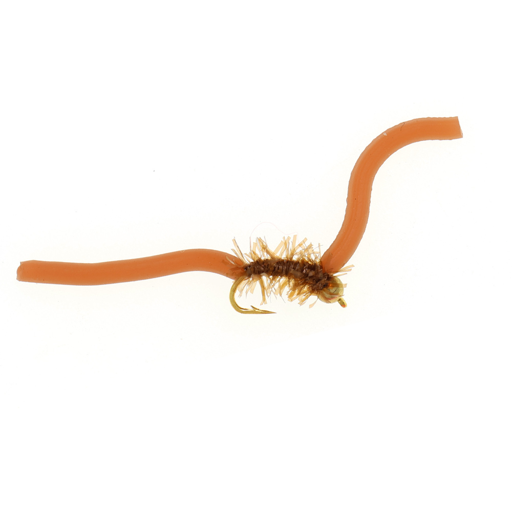 #12 San Juan Worm Brass Bead Head Squirmy Wormy Fly