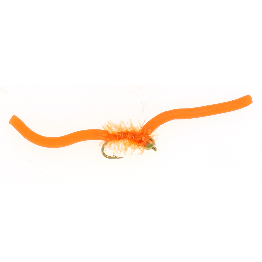 #12 San Juan Worm Brass Bead Head Squirmy Wormy Fly