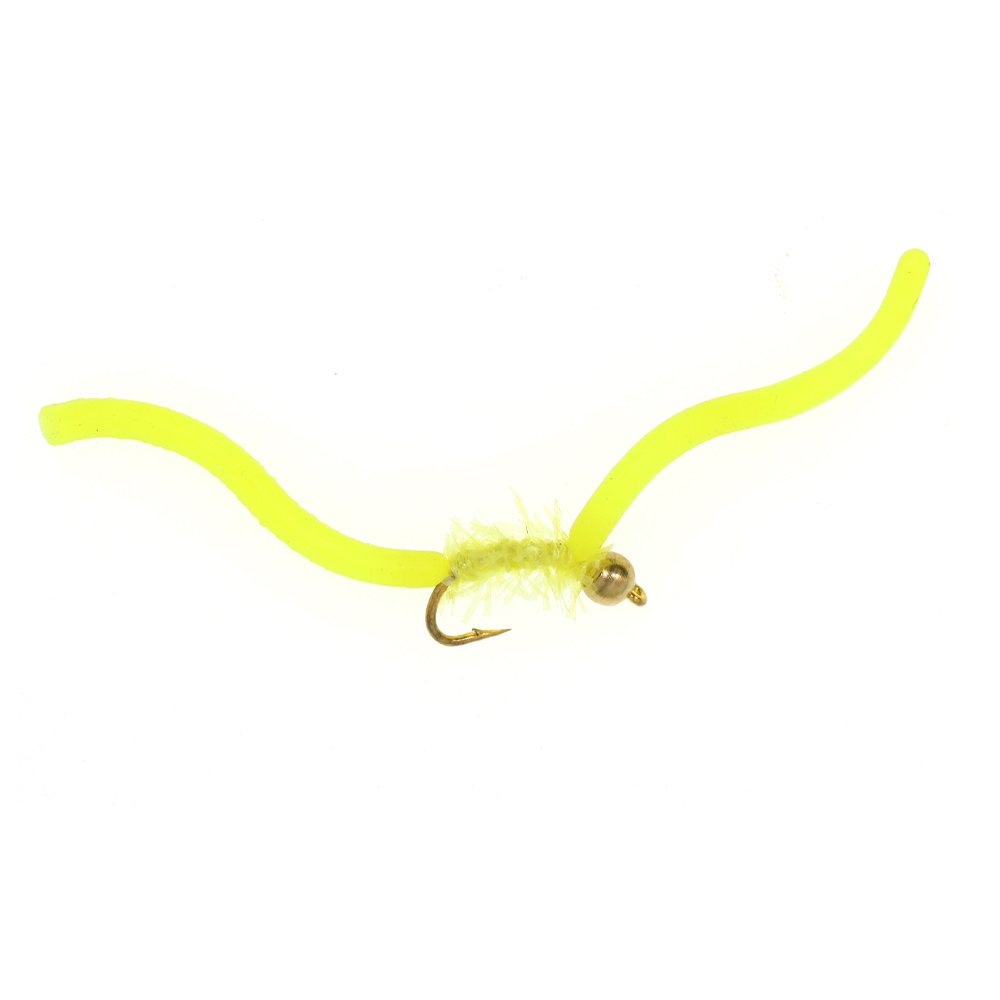 #12 San Juan Worm Brass Bead Head Squirmy Wormy Fly