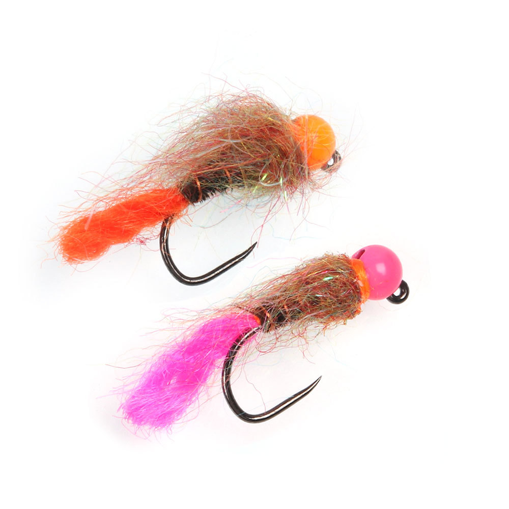#12 #14 #16 Fluorescent Tungsten Bead Head Barbless Jig Nymph Fly