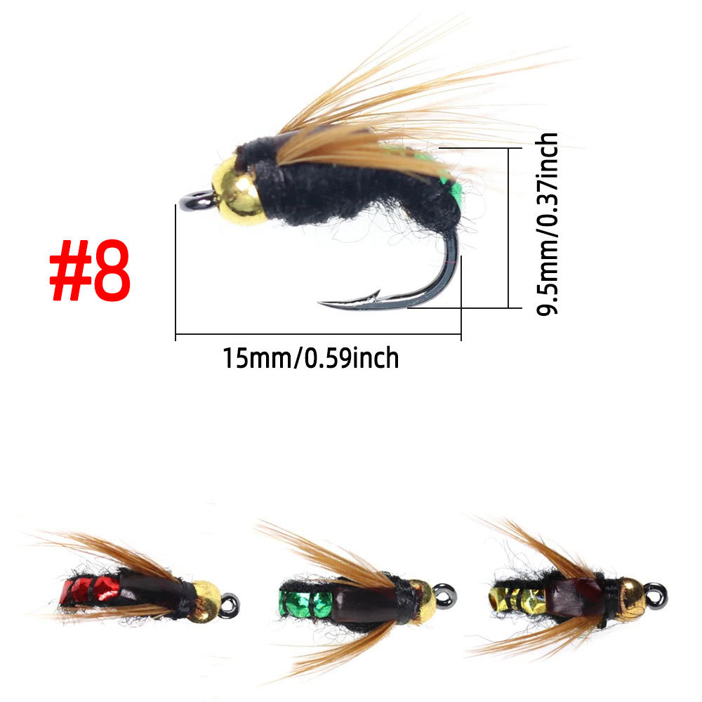#8 Fast Sinking Brass Bead Head Nymph Scud Fly
