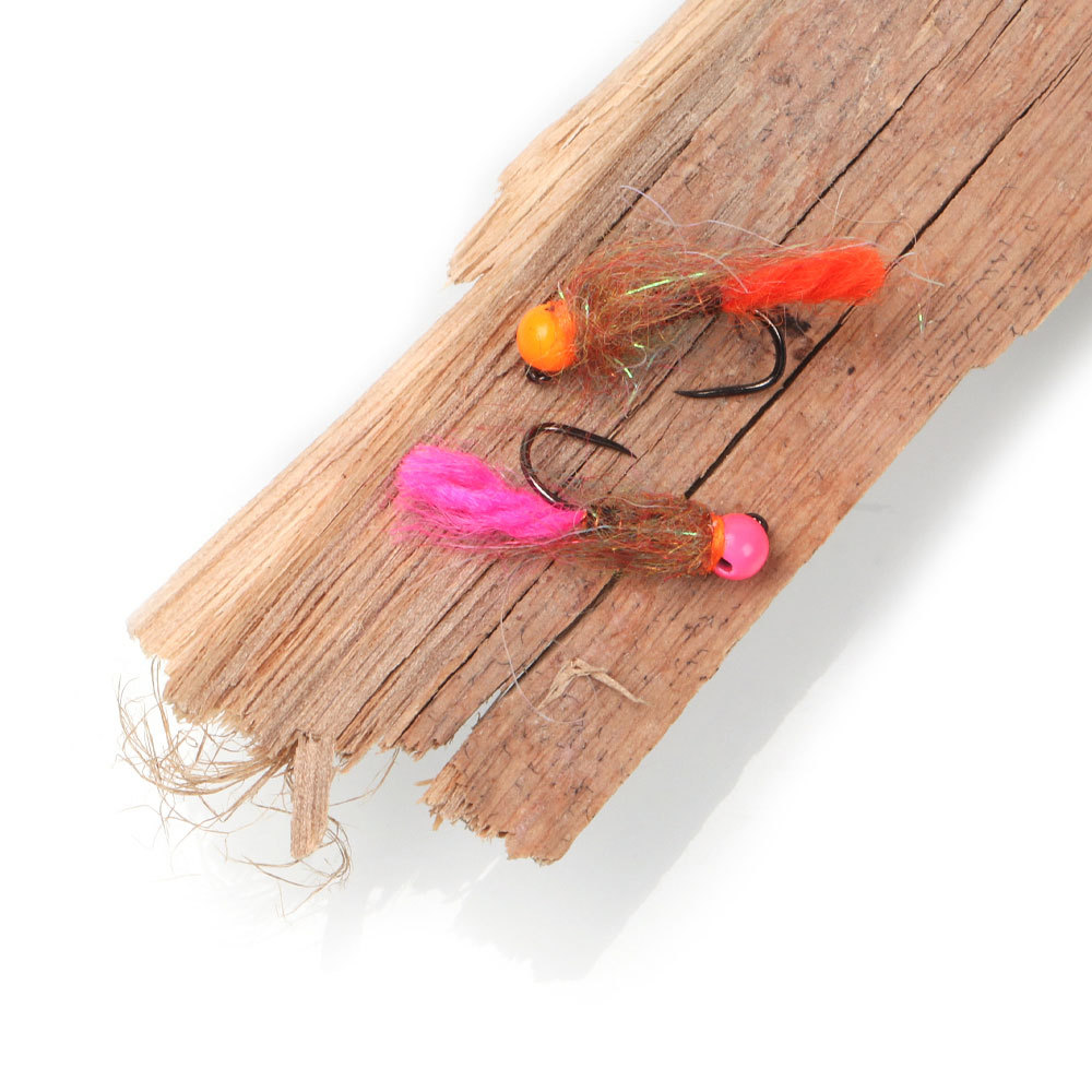 #12 #14 #16 Fluorescent Tungsten Bead Head Barbless Jig Nymph Fly