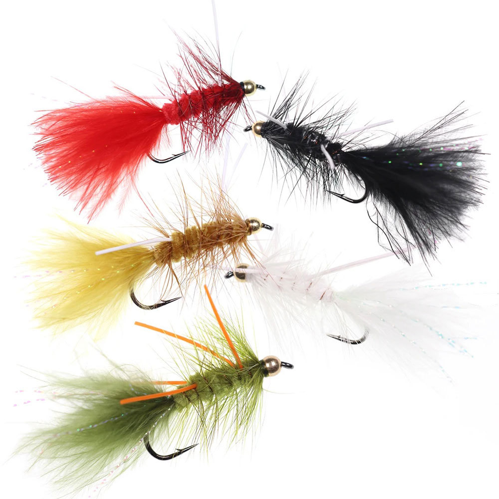 #4 #6 #8 Brass Bead Head Rubber Legs Woolly Bugger Streamers