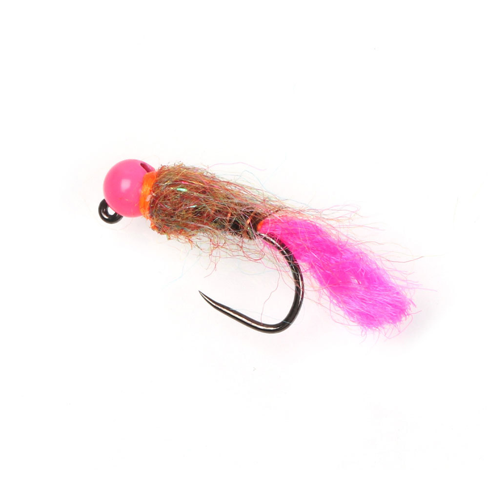 #12 #14 #16 Fluorescent Tungsten Bead Head Barbless Jig Nymph Fly