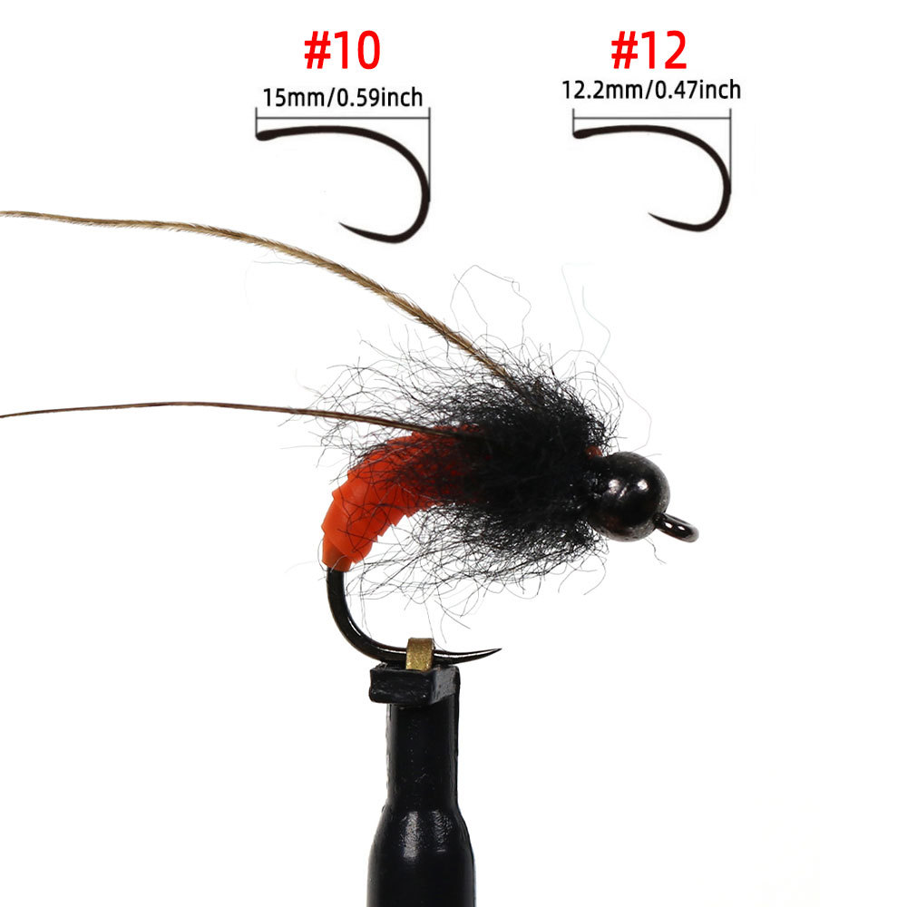 #10 #12 Tungsten Bead Czech Scud Nymphs Sedge Pupae Worm Flies