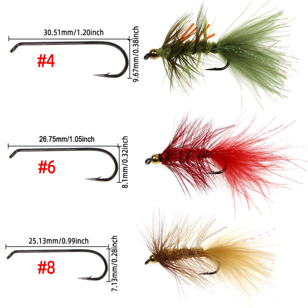 #4 #6 #8 Brass Bead Head Rubber Legs Woolly Bugger Streamers